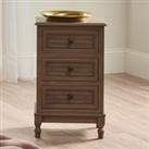 Pacific Ashwell 3 Drawer Bedside Table, Taupe Pine Brown