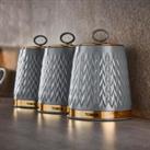 Tower Set of 3 Empire Canisters Grey