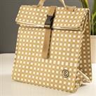 &Again Gingham Paper Cooler Lunch Bag Green