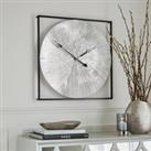 Luxe Ribbed Metal Wall Clock Silver