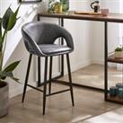 Dillon Bar Stool, Faux Leather Faux Leather Grey