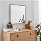 Essentials Square Mirror, Wood Effect 55cm Brown
