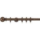 Sherwood Ball Finial Fixed Wooden Curtain Pole with Rings Sherwood Walnut