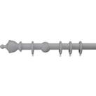 Sherwood Urn Finial Painted Wooden Curtain Pole Light Grey