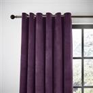 Recycled Velour Aubergine Eyelet Curtains purple