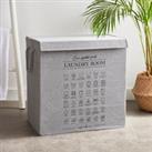 Lights and Darks Printed Laundry Basket Grey