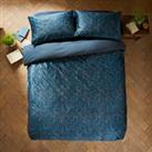 Moorland Plume Duvet Cover and Pillowcase Set Blue