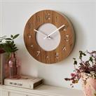 Dark Oak Wall Clock 26cm Sandstone Brown