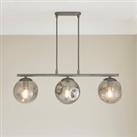 Alexis Smoked 3 Light Diner Ceiling Fitting Grey