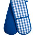 Blue Gingham Double Oven Glove Blue/White