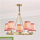 Pride & Joy 5 Light Halo Ceiling Fitting Red