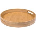 Round Bamboo Tray Brown
