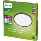 Philips Superslim Integrated LED Outdoor Ceiling Light, Cool White Black