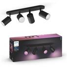 Philips HUE Fugato 4 Light Smart LED Ceiling Spotlight Bar Black