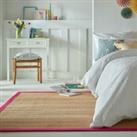 Herringbone Jute Border Rug Brown/Pink