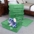 Wham Crystal Set of 5 Underbed Boxes & Lids, 32L Green