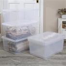 Wham Crystal Set of 5 Boxes & Lids, 45L Clear