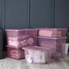 Wham Crystal Set of 5 Assorted Size Boxes & Lids Pink