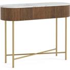 Kiera Console Table, Mango Wood & Real Marble Brown