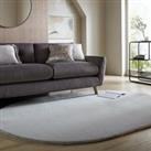 Faux Fur Supersoft Lush Oval Rug Grey