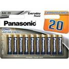 Panasonic Pack of 20 AA Alkaline EPS Batteries Black