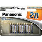 Panasonic Pack of 20 AAA Alkaline EPS Batteries Black