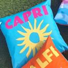 furn. Capri Outdoor Cushion Pink/Blue