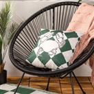 furn. Checkerboard Outdoor Cushion Green