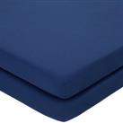 Pack of 2 Non Iron Toddler Fitted Sheets Navy Blue