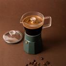 La Cafetire Verona 6 Cup Glass Espresso Maker 240ml Green