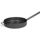 Cook King 50cm Steel Pan with Long Handle Black