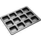 MasterClass Non Stick Large 12 Cup Square Brownie Pan 34cm x 26cm Grey
