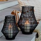 Portofino Curve Wirework Lantern Black