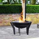 Outdoor Metal Kendal Firebowl with Stand Black