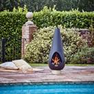 Outdoor Leo Fireplace Black