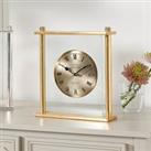 Square Framed Mantel Clock Gold