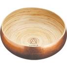 Artes Copper Finish Bamboo Serving Bowl Brown