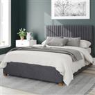 Grant Plush Velvet Ottoman Bed grey