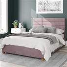 Kelly Plush Velvet Ottoman Bed Frame pink