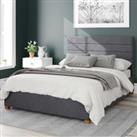 Kelly Plush Velvet Ottoman Bed Frame grey