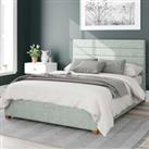Kelly Pure Pastel Cotton Ottoman Bed Frame Duck Egg (Blue)