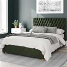 Monroe Plush Velvet Ottoman Bed Frame Forest (Green)