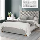 Monroe Plush Velvet Ottoman Bed Frame Velvet Silver (Grey)