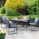 Sheringham Rope 4 Seater Cube Dining Set Anthracite