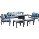 Titchwell 7 Seater Lounge Set with Adjustable Table Grey