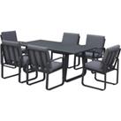 Babingley 6 Seater Dining Set Anthracite