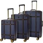 Rock Luggage Vintage Set of 3 Suitcases Navy