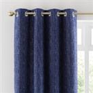 Lincoln Thermal Eyelet Curtains Navy (Blue)