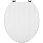 Tongue and Groove White Toilet Seat White