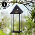 Vogue Hatti Tall Outdoor USB Rechargeable Table Light Black